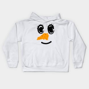 Happy Snowman Face Kids Hoodie